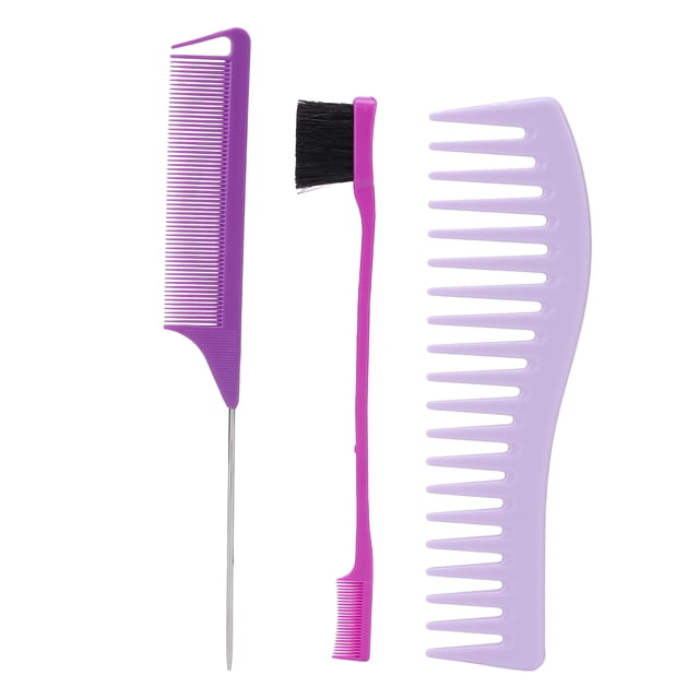 Juego de peine para peinar, juego de peine con cepillo de color para tinte para el cabello, juego de peine de dientes anchos diseñado para profesionales