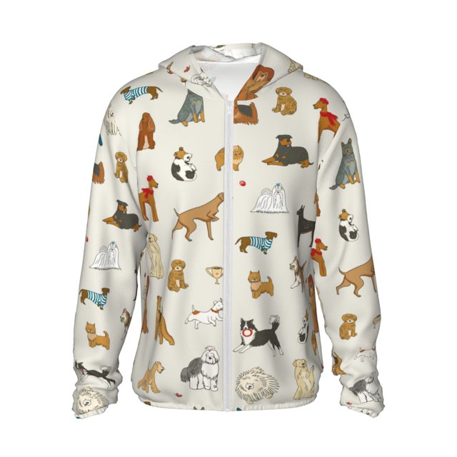 Balery Dogs Funny Pets Sudadera ligera de manga larga con capucha y protección solar UPF 50+ para hombre y mujer, ideal para pesca y running-3X-Large