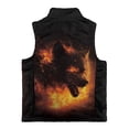thumbnail image 2 of Xoenoiee Wolf Fire Print Boys Fleece Jacket Lightweight Vest Cozy Sleeveless Cardigan Zipper Waistcoat Outerwear with Pocket, Size 2T, 2 of 7