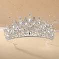thumbnail image 3 of Nvzi Tiara para novia, diadema de princesa, corona nupcial, joyería para el cabello con diamantes de imitación de cristal, decoración para cumpleaños, graduación, fiesta de disfraces (rojo), 3 of 4
