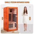 thumbnail image 3 of OUTEXER 1-Person Home Sauna, 1495W Dry FAR Infrared Sauna Room Indoor with Low EMF, Bluetooth Speakers & Color Lighting for Gym or Home, 3 of 9