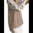 thumbnail image 3 of Suéter Sin Mangas de Cuello Redondo para Mujer, Jersey de Punto Acanalado, Chaleco Caqui XL, 3 of 7