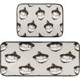 thumbnail image 7 of Witch Cat Face Halloween Kitchen Rugs 2 Pieces, Cute Kitten Floor Mat Room Area Rug Washable Carpet Perfect for Living Room Bedroom Entryway Carpet Runner, 7 of 7