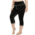 thumbnail image 2 of Leesechin Womens Leggings Plus Size Stretch Yoga Fitness Running Gym Cropped Trousers Active Capri Pants, 2 of 5