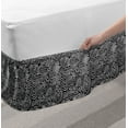 thumbnail image 2 of Black and White Bed Skirt, Monochromatic Illustration with Dotted Lines Contemporary Style Design, Elastic Bedskirt Dust Ruffle Wrap Around for Bedding Decor, 4 Sizes, Black and White, by Ambesonne, 2 of 2