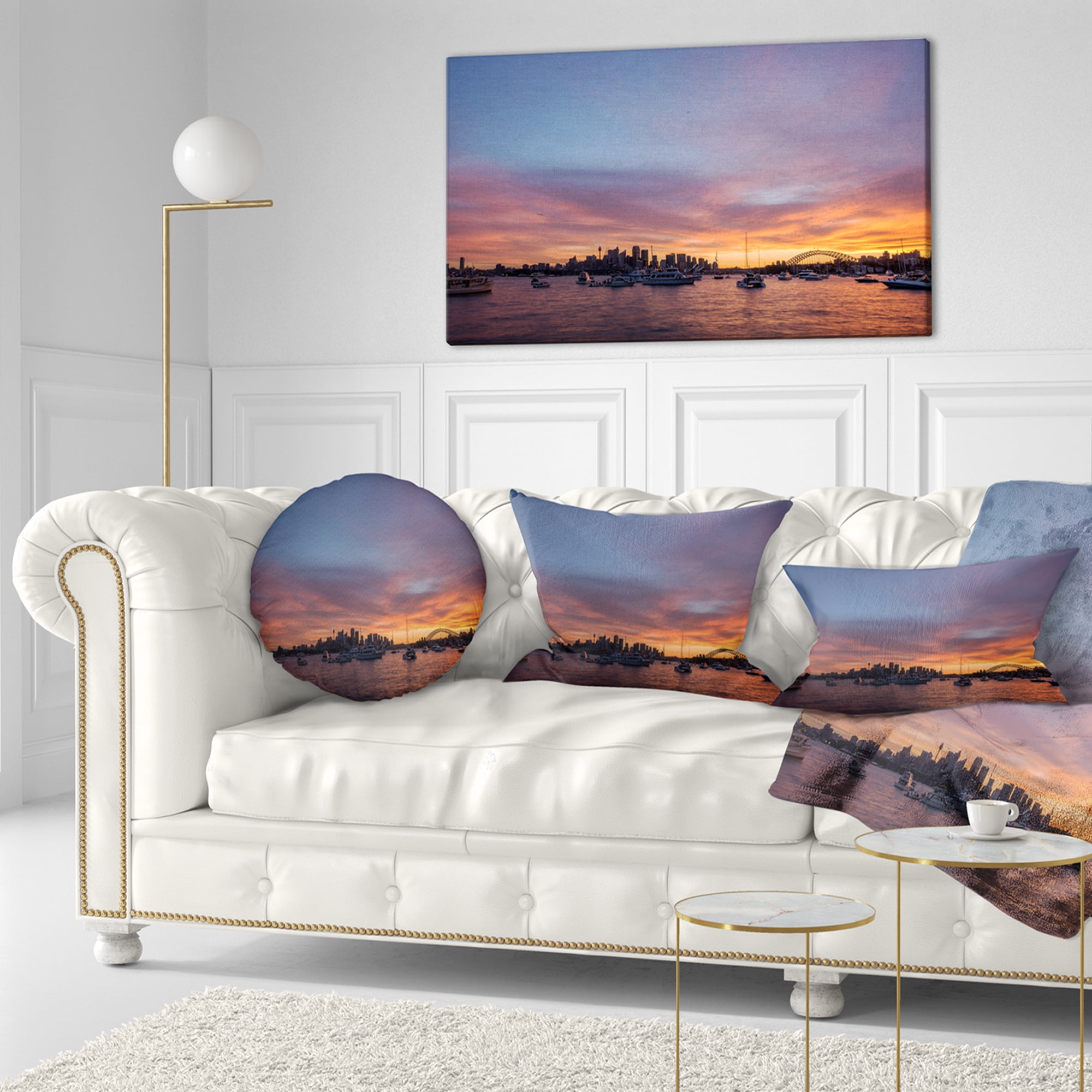 Designart 12" x 20" Multi-color Polyester Throw Pillow