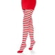 thumbnail image 3 of Mallas Leg Avenue de nailon blanco/rojo a rayas, tallas grandes, 3X-4X, 3 of 5