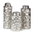 thumbnail image 1 of Imax 75306-3 Cullen Ceramic Containers, Silver - Set of 3, 1 of 1