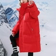 thumbnail image 6 of Otqutp Girls Heavyweight Long Puffer Jacket Kids Windproof Warm Solid Cozy Quilted Padded Down Coat with Pockets Hooded Outwear, 6 of 8