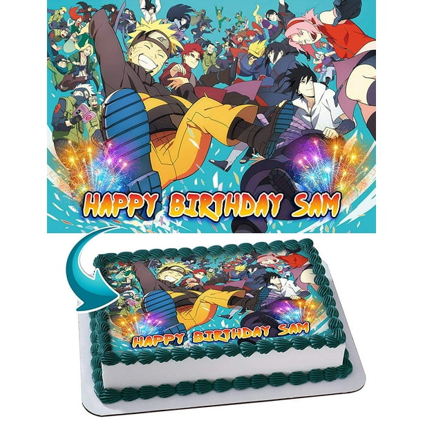 Naruto Edible Cake Topper 11 7 X 17 5 Inches 1 2 Sheet Rectangular Walmart Com