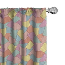 Ambesonne Geometric Curtains, Tile Pattern Stripes, Pair of 28"x84", Multicolor