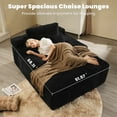 thumbnail image 5 of JONPONY  68'' Chaise Lounge Chair Indoor, Oversized Upholstered Sofa Bed with Sleeper Couch Reading Chairs Fluffy Plush Corduroy Cloud Sofas Couches Living Room, Black, 5 of 11