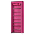 thumbnail image 2 of Ktaxon 10 Tiers Shoe Rack with Dustproof Cover Closet, Shoe Storage Cabinet Organizer Pink, 2 of 8