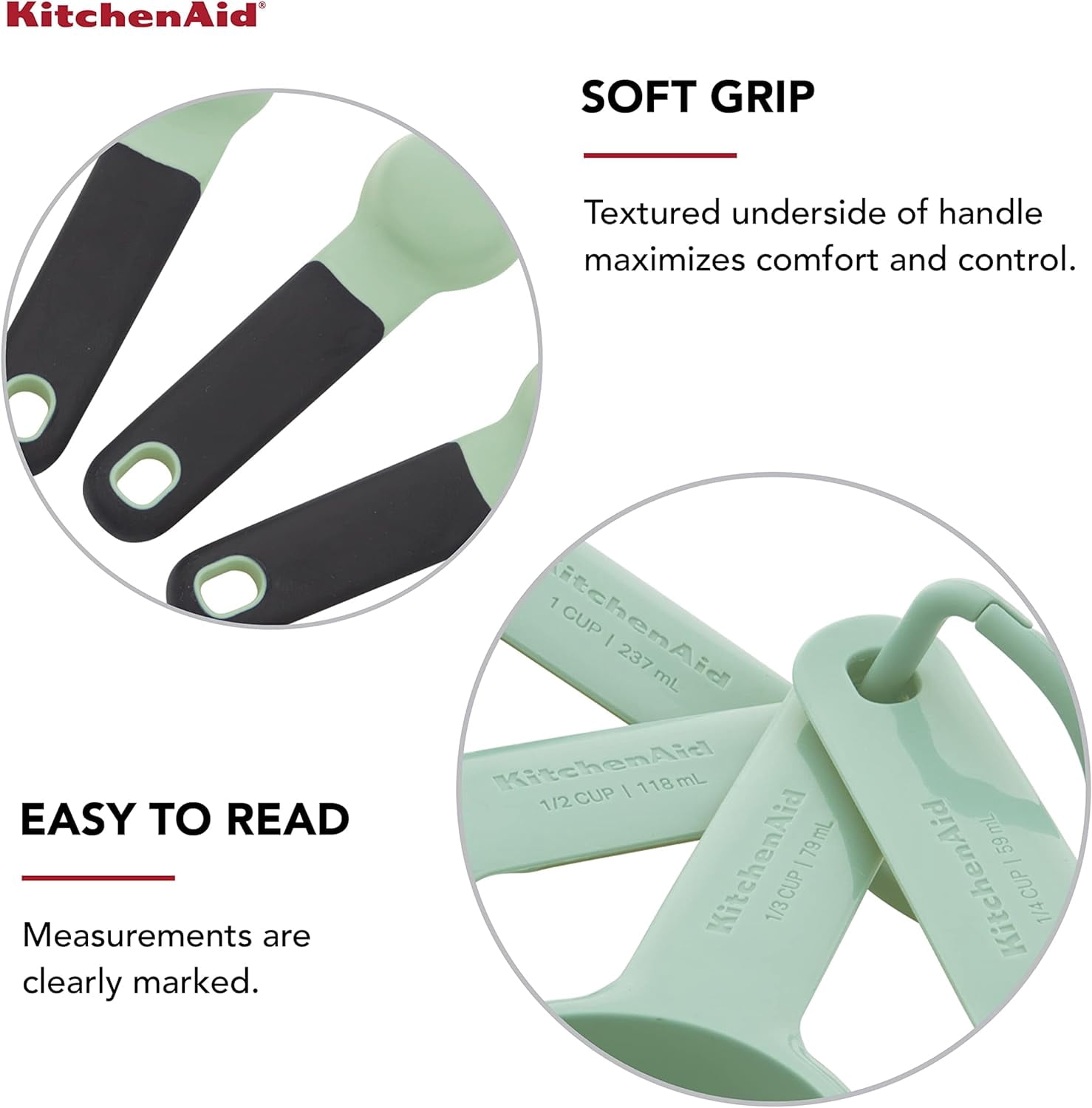 Kitchenaid Universal Measure Cups and Spoons Kitchen Utensil Set in Pistachio