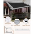 thumbnail image 4 of Black Geometric Sun Shade Sail 6.5'x10' Rectangle Outdoor Shade Canopy, Country Farm Traditional Chinese Tile Porch Shades Outdoor Sun Blocking Screen, Sunshade Cloth Covers for Patio/Deck/Garden, 4 of 5