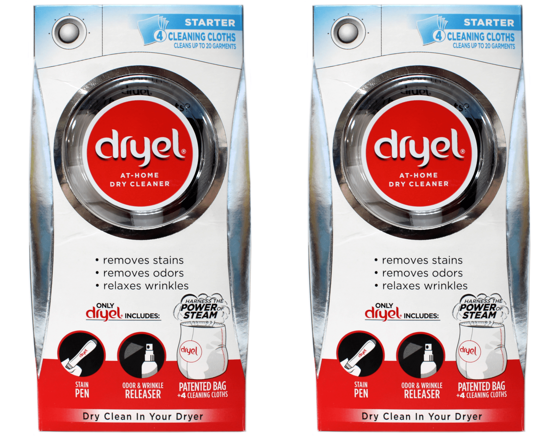 Dryel At Home Dry Cleaner REFILL Kit 8 Dryer Activated Cleaning Cloths 