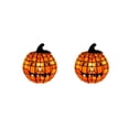 thumbnail image 3 of 2PC Tiffany Style Large Resin Jack O Lantern Lamp, Halloween LED Light Up Resin Pumpkin Lantern, 4.7" Stained Glass Pumpkin Accent Night Light, Fall Thanksgiving Indoor Room Window Tabletop Decor, 3 of 15