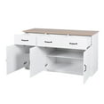 thumbnail image 3 of Resenkos White Sideboard Buffet Cabinet with 3 Drawers and 3 Doors Adjustable Shelves Buffet Server for Kitchen Dining Room, 3 of 7