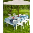thumbnail image 4 of Fsddascl White Blue Floral Outdoor Tablecloth - 54x80 Inch Rectangle Dining Table Cover, Vintage Painting Art Country Spring Waterproof Outdoor Table Cloth with Umbrella Hole & Zipper for Patio, 4 of 7