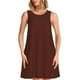 thumbnail image 1 of Balery Brown Vestidos de verano para mujer con estampado: vestido holgado sin mangas, vestido playero informal y cómodo para días calurosos., 1 of 7