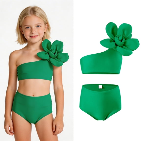 Toddler Girl Swimsuits Quick Dry Two Piece Girls Bikini with Chest Pad Toddler Swimsuits for Girls 2-3 Years