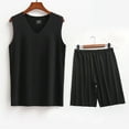thumbnail image 4 of Conjunto Deportivo de los Hombres, Moda Casual de Color Sólido Cuello en V sin Mangas de Elasticidad Superior para el Desgaste Al Aire Libre, Traje Atlético de Humedad, 4 of 6