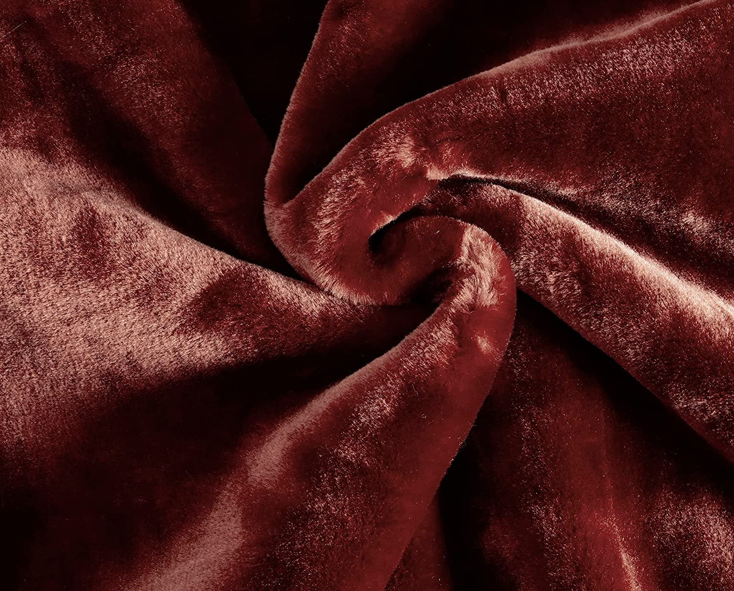 Chezmoi Collection Heavy Thick Korean Style Faux Mink Blanket Single Ply 9 Lbs, 750GSM Silky Soft Plush Raschel Mink Blanket, 92" x 106" US King Size, Solid Burgundy