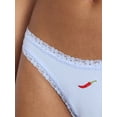 thumbnail image 3 of No Boundaries Women's Thong Panty Cotton Lace, 1-pack, Sizes XS-XXXL, 3 of 5