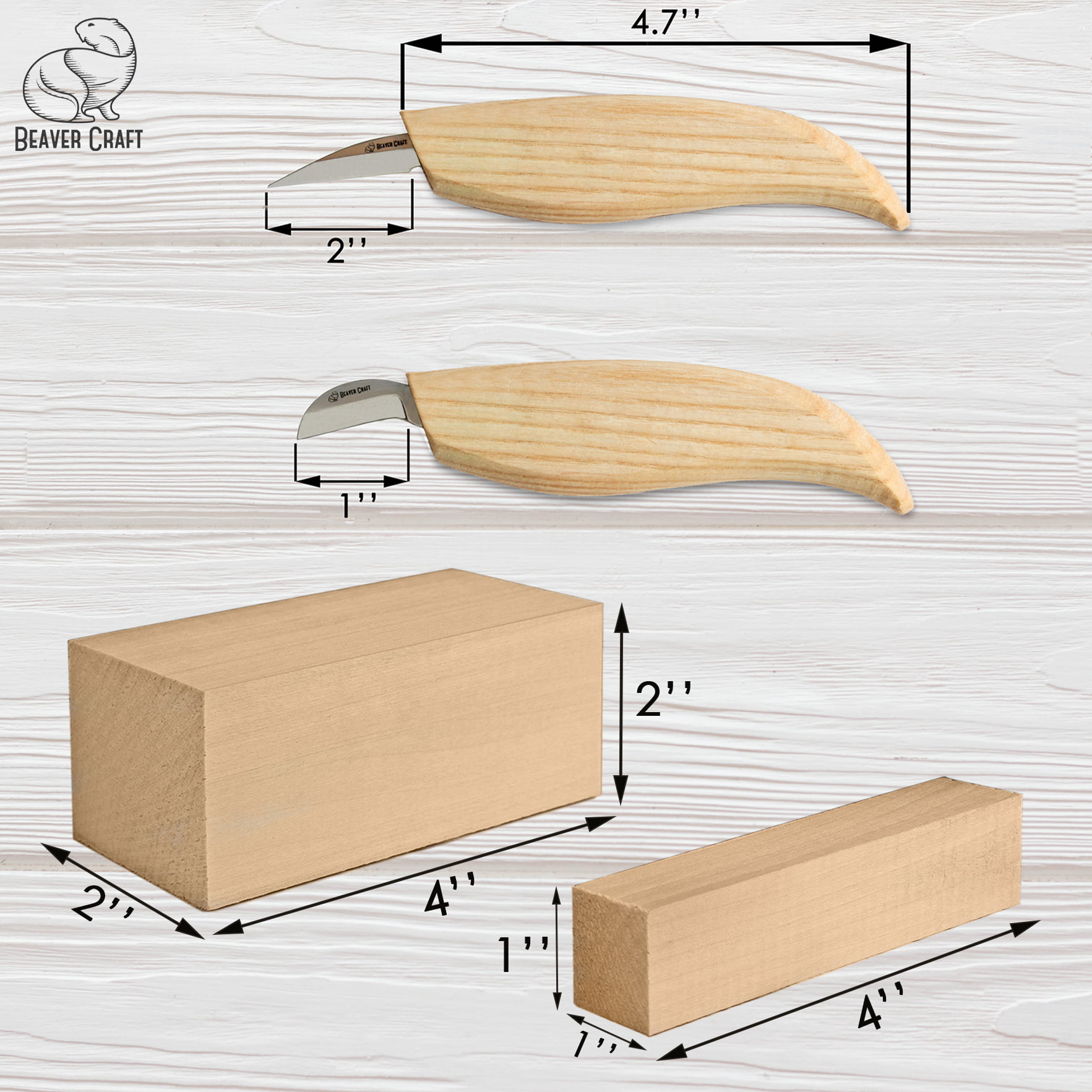 Beavercraft Wood Carving Kit S16, Whittling Wood Knives Kit