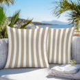 thumbnail image 3 of Throw Pillow Covers 20x20 Inch Set of 2, Beige Striped Waterproof Outdoor Pillow Covers, Modern Farmhouse Beige White Stripes Decorative Cushion Pillowcases for Couch, Sofa, Bed, Garden, Patio, 3 of 9