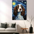 thumbnail image 5 of English Springer Spaniel Dog Canvas Wall Art - Starry Night Van Gogh Dog Canvas Print Dog Sayings Painting Home Office Wall Decor Framed Dog Lover Gift, 5 of 6