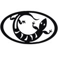 thumbnail image 1 of Lizard Oval Metal Wall Art - Hammered Black, 1 of 1