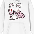 thumbnail image 7 of All Purpose Bunny One-Eyed Bunny With Ribbon Long Sleeve White Adult Hooded Sweatshirt-Medium, 7 of 7