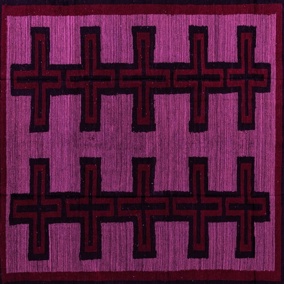 Ahgly Company Indoor Square Southwestern Pink Country Area Rugs, 6' Square
