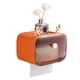 thumbnail image 1 of Soporte de papel higiénico impermeable Lindo bastón Astas Ventana transparente Ajustable Colgante Montado en la pared Soporte de caja de pañuelos Naranja, 1 of 4
