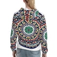 thumbnail image 7 of Kdxio Colorful With Blue Oriental Print Womens Oversized Hoodies Sweatshirts Hooded Pullover Tops Sweaters Casual-Large, 7 of 7