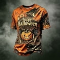 thumbnail image 4 of YNGKMEA Halloween Shirts for Men Novelty Graphic Tshirts Spooky Pumpkin Skeleton Costume Short Sleeve Crewneck Tops for Holiday Party Festive, 4 of 4