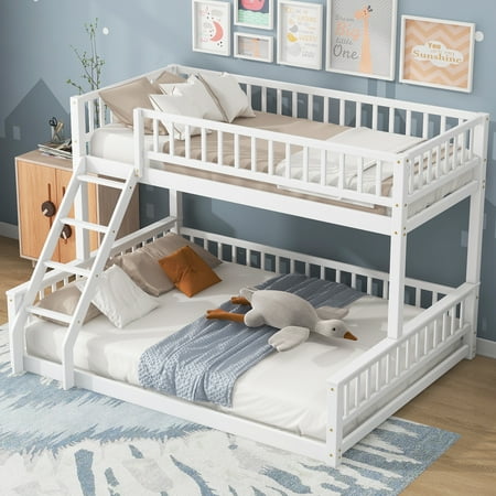 Ffz Twin Xl Over Queen Bunk Bed With Ladder And Guardrails