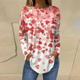 thumbnail image 2 of Resicozy Valentines Shirts For Women Long Sleeve Shirt Valentine Day Crewneck Top 2026 Love Heart Printed Graphic Pullover Light pink L, 2 of 5