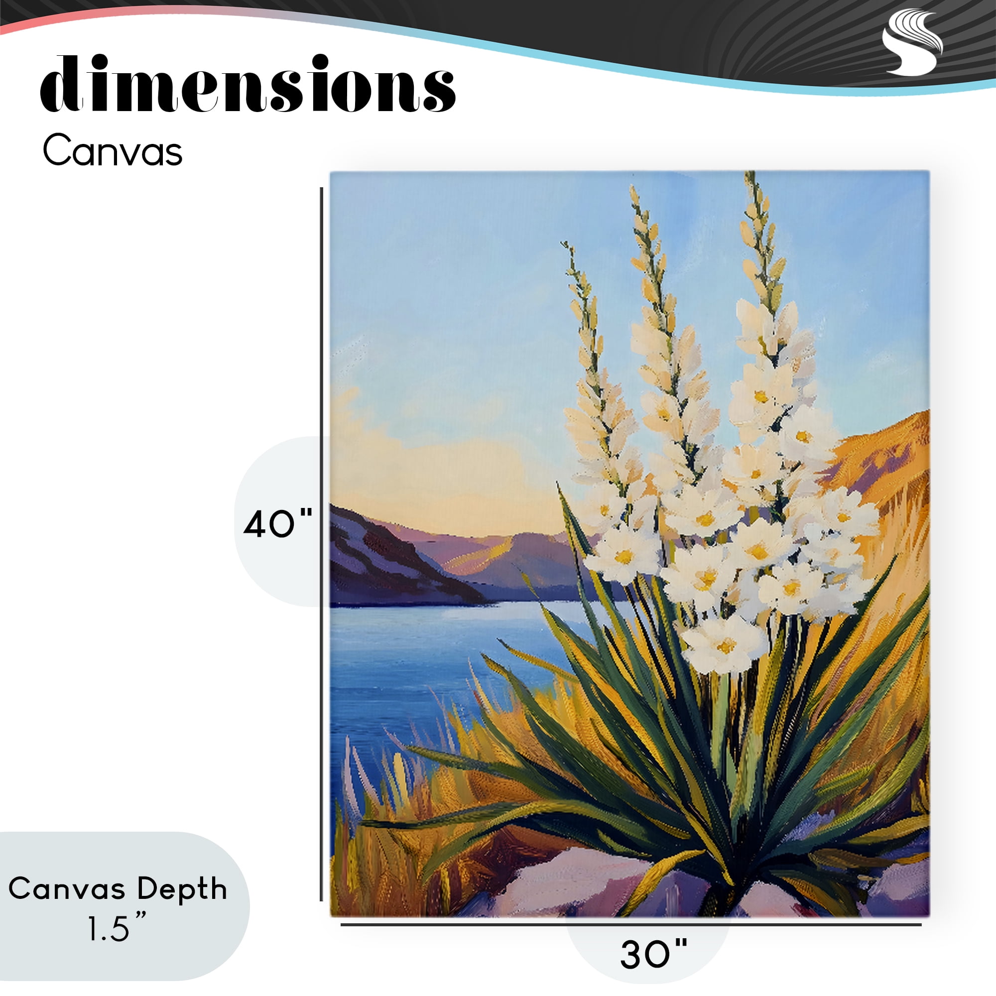 Stupell Industries Yucca in Bloom By The Lake Canvas Wall Art, design by The Prints Vibe