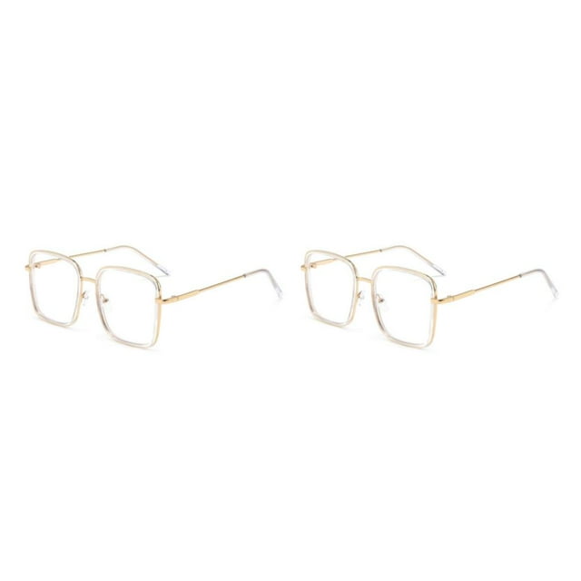 Ruiboury Square Glasses Frame For Women Men Stylish And Fashionable Durable And Sturdy Easy transparent 2Set