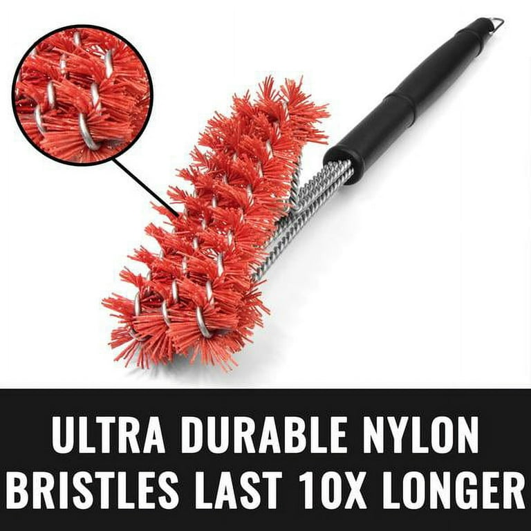 Fuller Brush Barbecue Grill Brush - Heavy Duty Cleaning Scrub w/ Nylon Bristles & Handle - Safe for Stainless Steel, Porcelain & Ceramic Grilling
