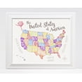 thumbnail image 2 of 16x20" US Map United States Map in Pastel Colors Fun US Map for Playroom or Classroom Pretty Map of the United States Unframed Poster by Liberty and Lilac Paper Co., 2 of 2