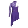 thumbnail image 4 of Aislor Kids Girls Contemporary Lyrical Dance Dress One Sleeve Long Skirt Leotard Modern Jazz Latin Ballerina Costume Size 6-16 Purple 8, 4 of 7