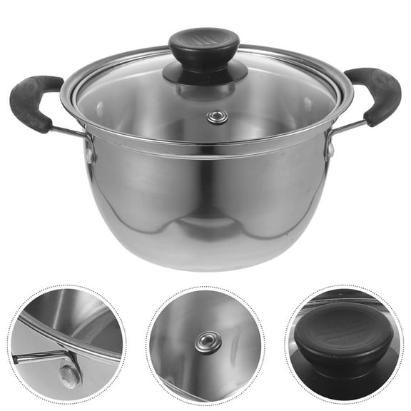 BESTYASH Stainless Steel Cooking Pot with Lid, Easy-to-Clean and Comfortable Grip Handle