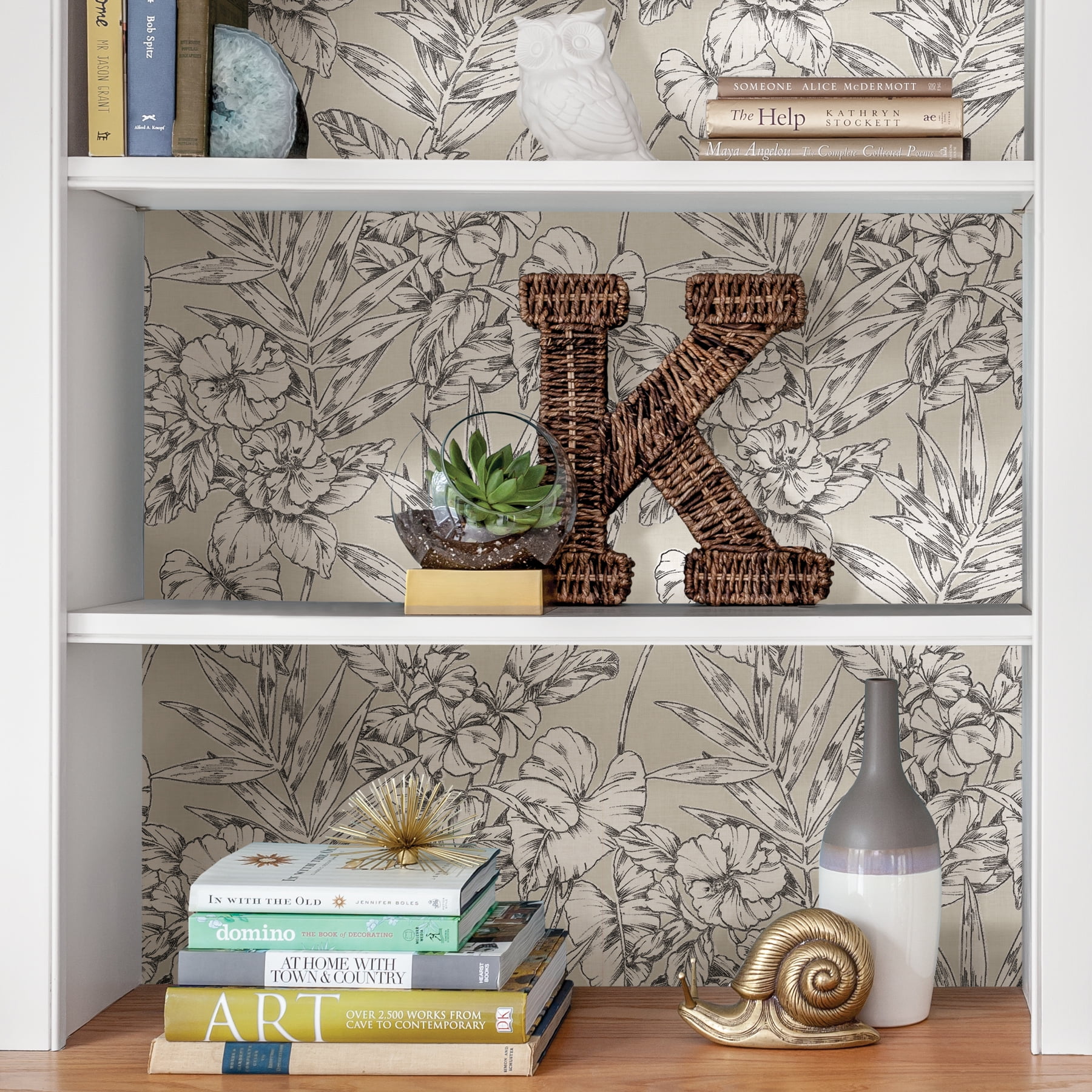 NuWallpaper Grey Cayman Vinyl Peel And Stick Wallpaper, 216-in by 20.5-in, 30.75 sq. ft.
