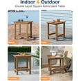 thumbnail image 7 of WINSOON Small Outside Adirondack Square Side Table,Single Layer Set Of 2 - Teak, 7 of 7