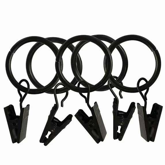 Easy2hang Premium Drapery Clip Rings openable Extra Thick have an opening to slide onto the rod,2-Inch,Black,40pack