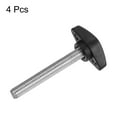 thumbnail image 3 of Uxcell 4 Packs M8 x 50mm Male Thread Tee Wing Knobs Thumb Screw Clamping Knobs Grip Black, 3 of 5