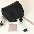 thumbnail image 2 of Unique Bargains Small Portable Travel Cosmetic Bag for Women Zipper PU Leather Makeup Bag Suitable for Lipstick Black, 2 of 7